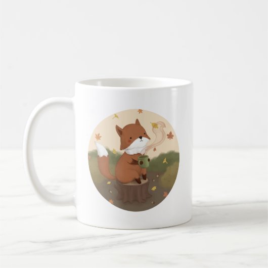 秋素晴らし:キツネ コーヒーマグカップ (左)
