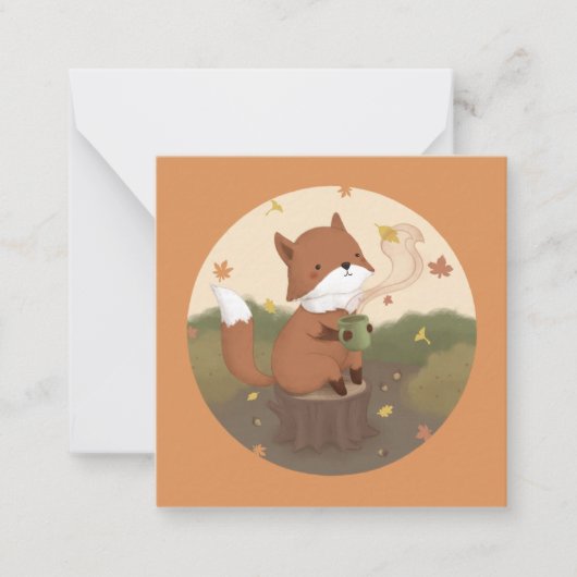 秋素晴らし:キツネ ノートカード (正面)