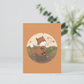 秋素晴らし:キツネ ポストカード (スタンド正面)