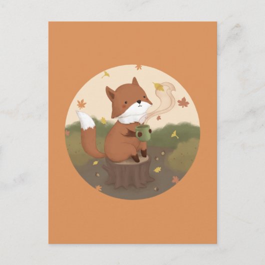 秋素晴らし:キツネ ポストカード (正面)