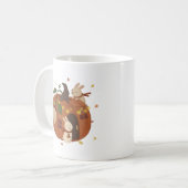 秋素晴らし:バニー&カボチャ コーヒーマグカップ (正面左)