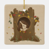 秋素晴らし：ビーグル セラミックオーナメント (裏面)