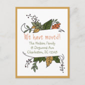 秋素朴お洒落の新住所 案内ポストカード (正面)