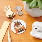 秋素朴かかし(カボチャとカラス) キーホルダー