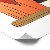 秋素朴かかし(カボチャとカラス) ポスター (角)