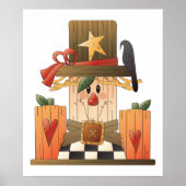 秋素朴かかし(カボチャとカラス) ポスター (正面)