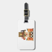 秋素朴かかし(カボチャとカラス) ラゲッジタグ (正面縦)