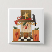 秋素朴かかし(カボチャとカラス) 缶バッジ (正面)