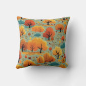 秋素朴かわいい水彩紅葉 クッション (裏面)