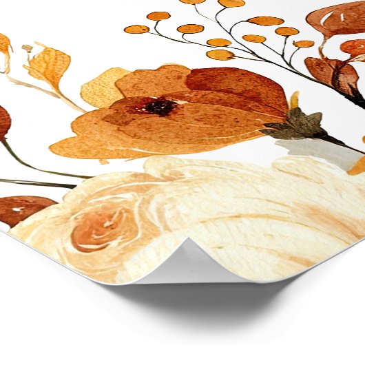 秋素朴かわいこちゃんパイ赤ちゃんシャワーへようこそ ポスター (角)