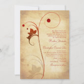 秋素朴つる植物ベリー結婚式招待状 招待状 (正面)