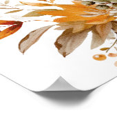 秋素朴なカボチャブライダルシャワー歓迎 ポスター (角)