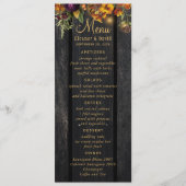 秋素朴なフローラシックエレガントウッド結婚ズ メニュー (正面)