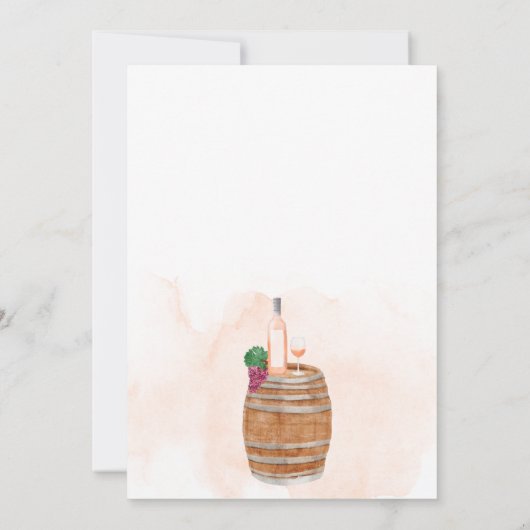 秋素朴なワイン試飲の水色ブライダルシャワー 招待状 (裏面)