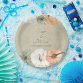 秋素朴のかぼちゃパーソナライズされた結婚の ペーパープレート (パーティー)