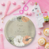 秋素朴のかぼちゃパーソナライズされた結婚の ペーパープレート (パーティー)