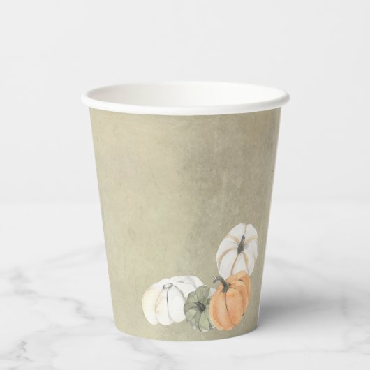 秋素朴のかぼちゃパーソナライズされた結婚の 紙コップ (裏面)