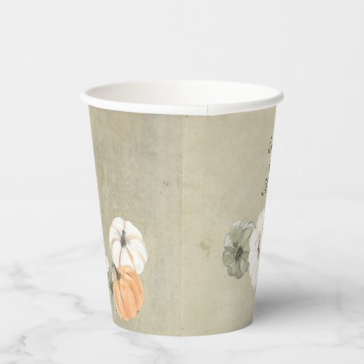 秋素朴のかぼちゃパーソナライズされた結婚の 紙コップ (右)