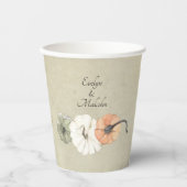 秋素朴のかぼちゃパーソナライズされた結婚の 紙コップ (正面)