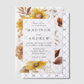 秋素朴のひまわり結婚と野ひま ベラム紙招待状 (オフセット (招待状))