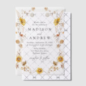 秋素朴のひまわり結婚と野ひま ベラム紙招待状 (オフセット (招待状))