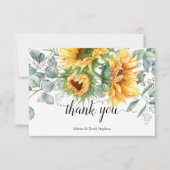 秋素朴のひまわり サンキューカード (正面)