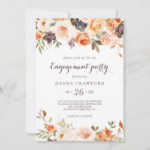 秋素朴のエレガントフローラ婚約パーティ 招待状 (正面)