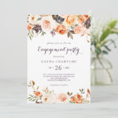 秋素朴のエレガントフローラ婚約パーティ 招待状 (スタンド正面)