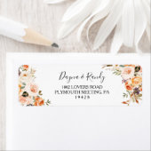 秋素朴のエレガントフローラ差出人住所ラベル ラベル (インサイチュ)