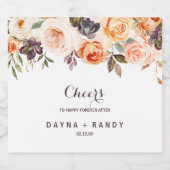 秋素朴のエレガントフローラ結婚 スパークリングワインラベル (シングルラベル)