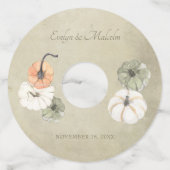 秋素朴のカボチャ秋の結婚式 ワイングラスタグ (正面)