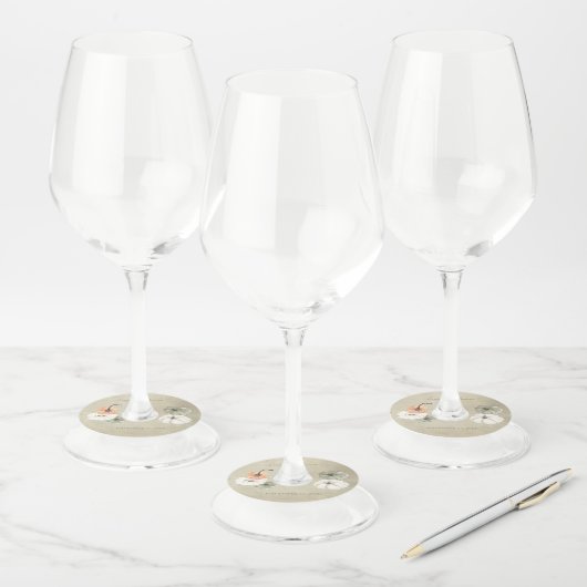 秋素朴のカボチャ秋の結婚式 ワイングラスタグ (セット)