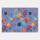 秋素朴のカボチャ3セット ラッピングペーパーシート (正面3)