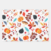 秋素朴のカボチャ3セット ラッピングペーパーシート (正面2)
