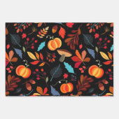 秋素朴のカボチャ3セット ラッピングペーパーシート (正面)