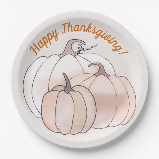 秋素朴のカボチャ ペーパープレート (正面)