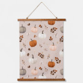 秋素朴のカボチャ&紅葉 吊り下げ型タペストリー (正面)
