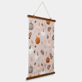 秋素朴のカボチャ&紅葉 吊り下げ型タペストリー (傾斜あり)