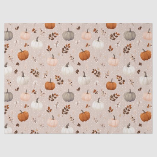 秋素朴のカボチャ&紅葉 薄葉紙 (正面)