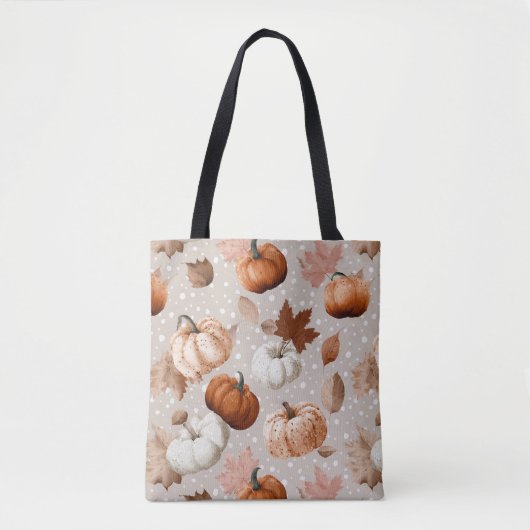 秋素朴のカボチャ&紅葉(2) トートバッグ (正面)