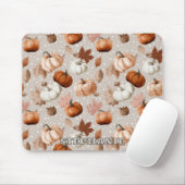 秋素朴のカボチャ&紅葉(2) マウスパッド (マウス)