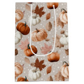 秋素朴のカボチャ&紅葉(2) ミディアムペーパーバッグ (裏面)