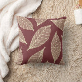 秋素朴のクリームリーフスケルトン&ナシレッド クッション (ブランケット)