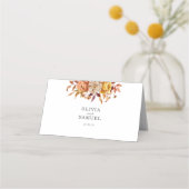 秋素朴のフローラパーソナライズされた結婚の プレイスカード (裏面)