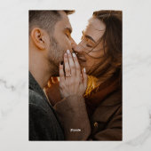 秋素朴のフローラ写結婚真 箔招待状 (裏面)