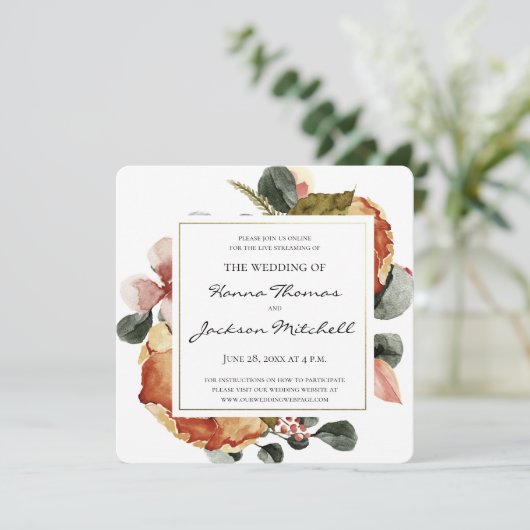 秋素朴のフローラ水の色結婚の 招待状 (スタンド正面)