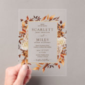 秋素朴のフローラ結婚のアクリル アクリル招待状 (インサイチュ (ポータブル))