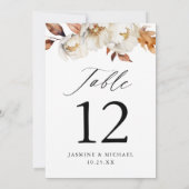 秋素朴のフローラ結婚のテーブル番号 (裏面)