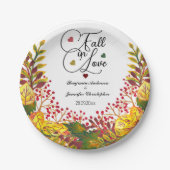 秋素朴のフローラ結婚の恋の秋 ペーパープレート (正面)