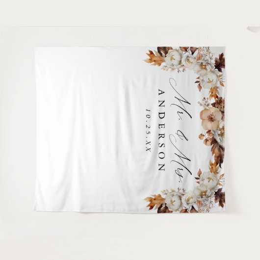 秋素朴のフローラ結婚 タペストリー (正面(横))